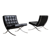 Pair of Barcelona chairs by Ludwig Mies van der Rohe for Knoll, 1960s.