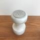 Vintage white marble salt/pepper/mustard shaker set