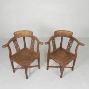 Ensemble de 2 chaises d'angle en teck, années 1980