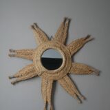 Sun mirror handmade woven straw ethnic bohemian tribal decoration