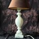Twisted marble lamp base - white stone urn