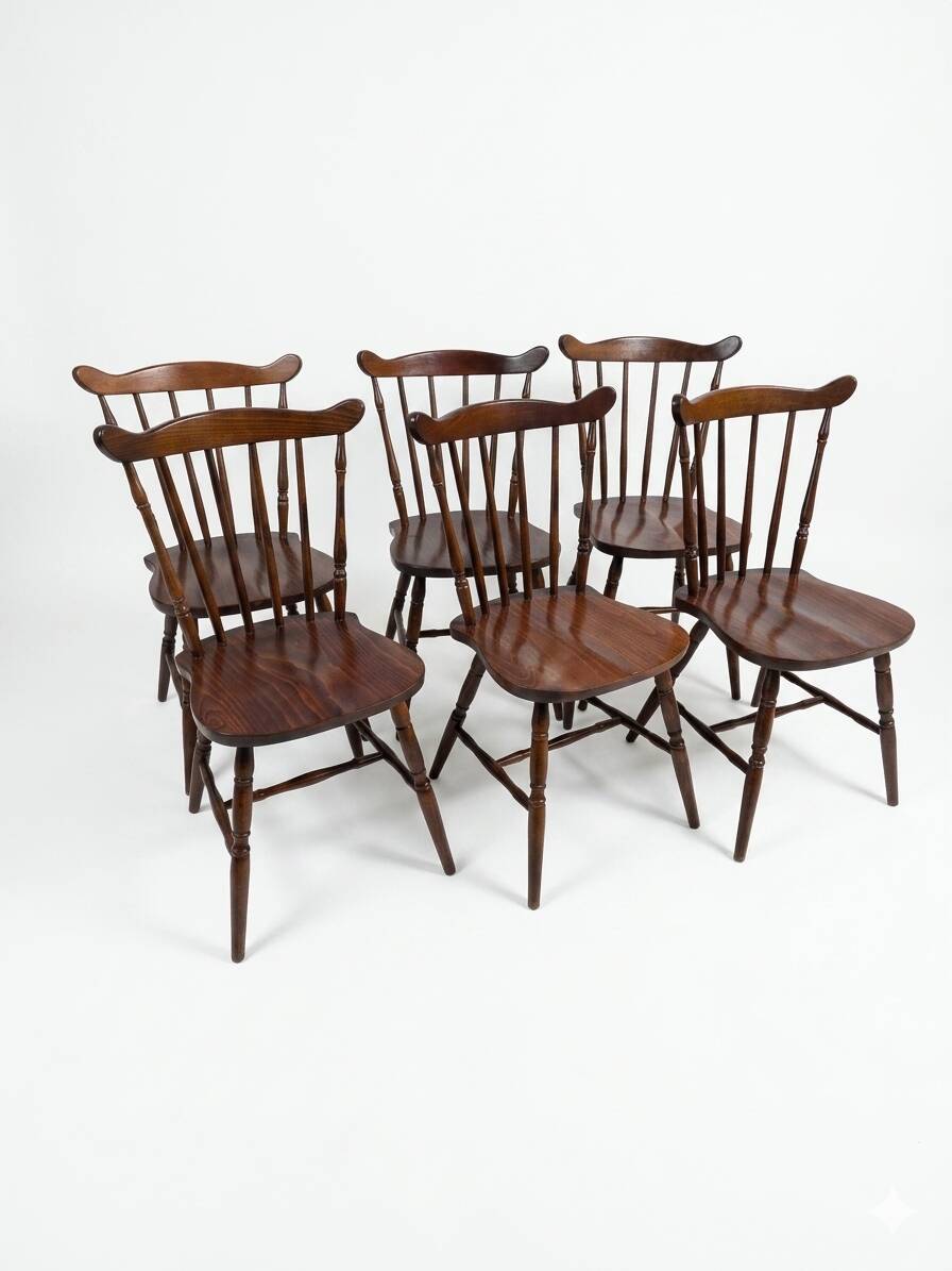 6 western beech chairs from the 1960s