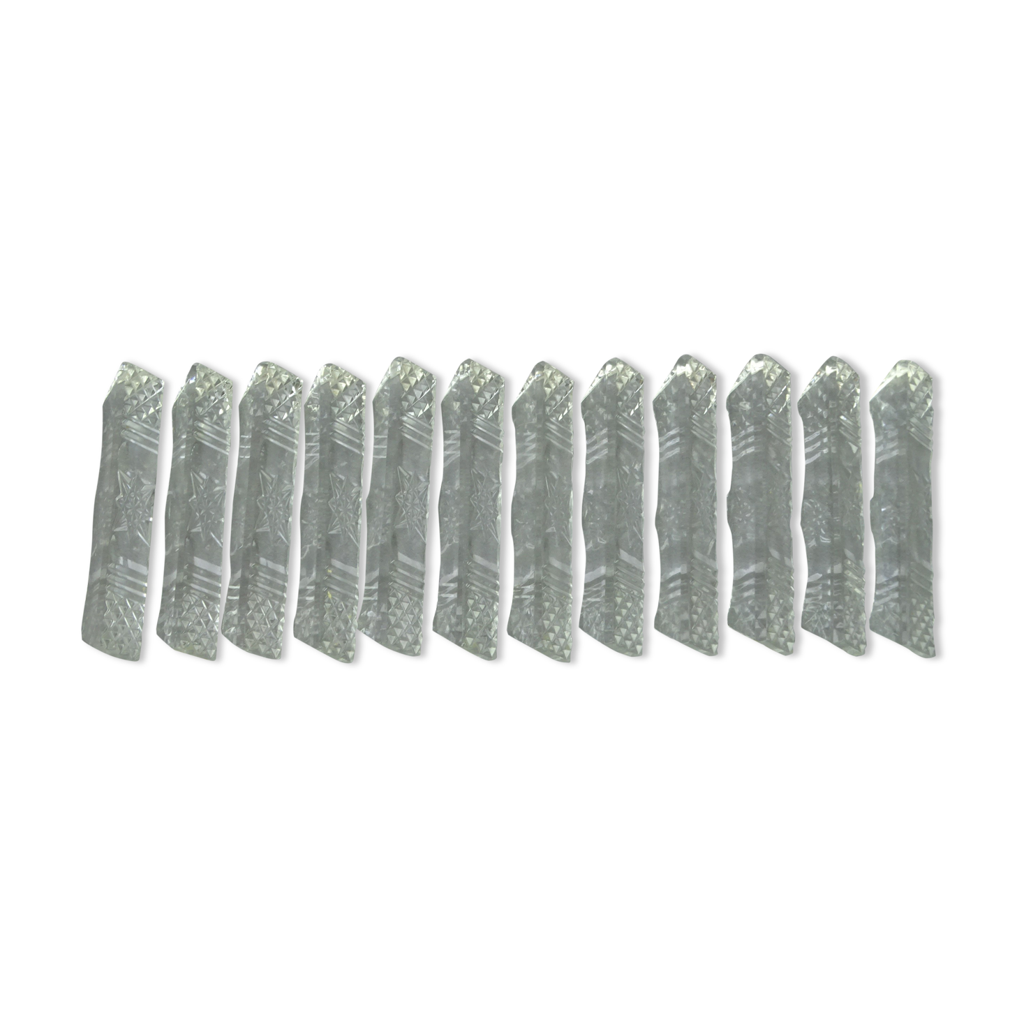 Set de 12 porte couteaux vintage en cristal