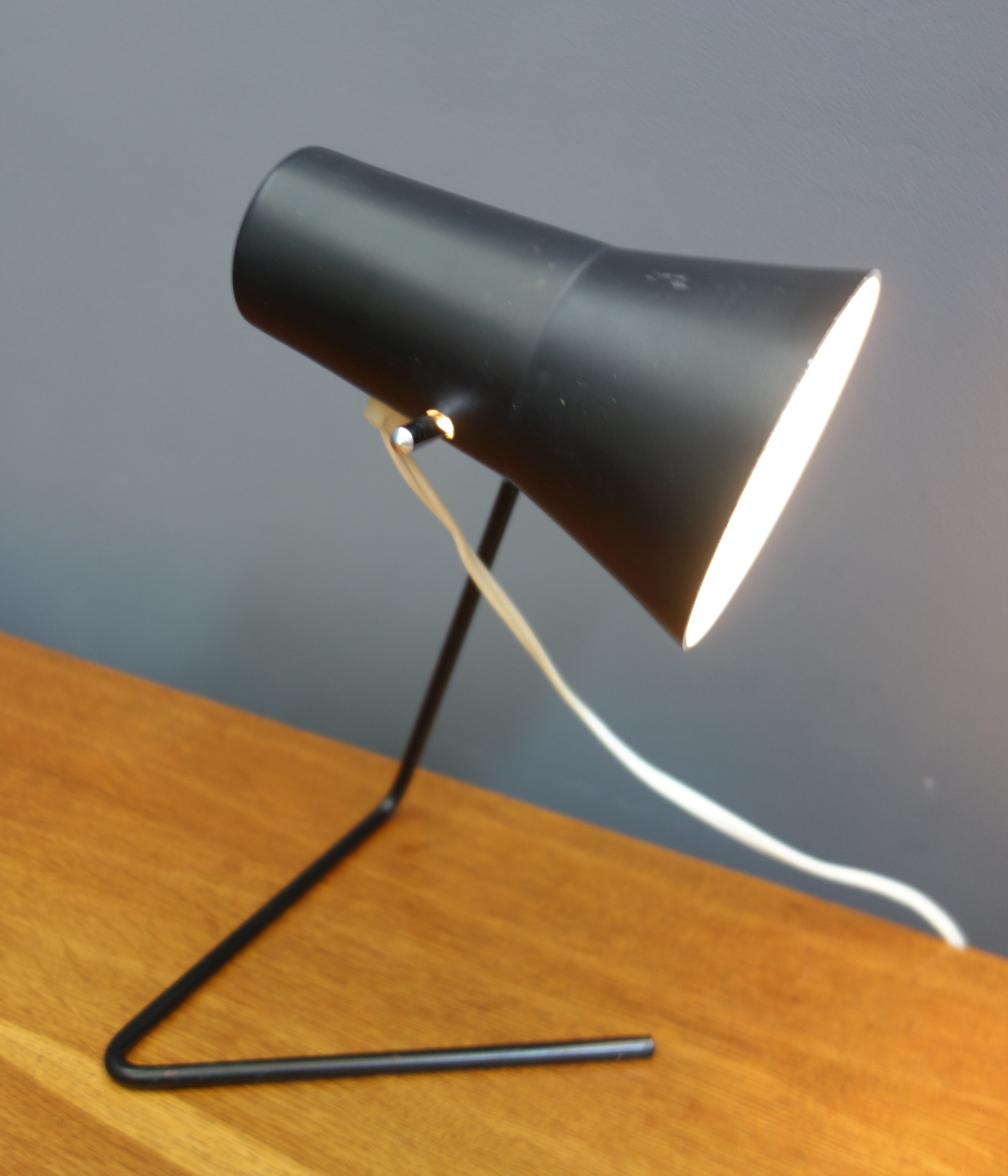 Josef Hurka Black table lamp for Drupol, model 21616 1960s