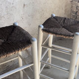 Straw and wood stools
