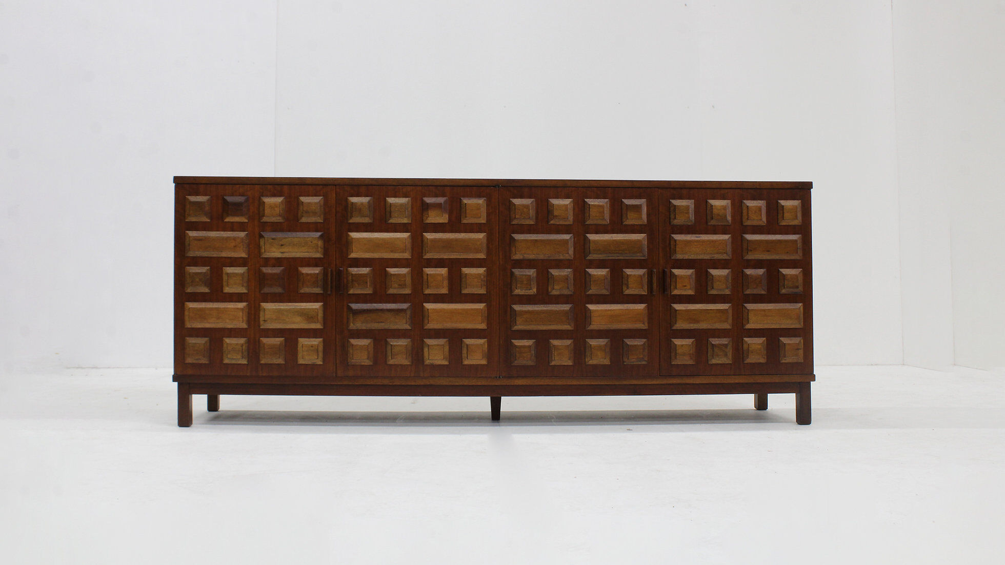 Vintage Spanish brutalist sideboard credenza