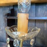 3-light brass pendant light with glass and pendants
