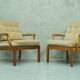 Scandinavian teak & velvet living room set, 1960s