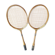 Pair old badminton racket Lily wood