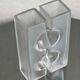 Decorative glass sculpture vases,  1980s clear glass modern bookcase accent