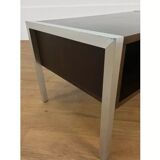 Coffee table wood and aluminum 70s