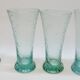 6 verres évasés en verre bleu soufflé bullé texturé pastis / orangeade / eau