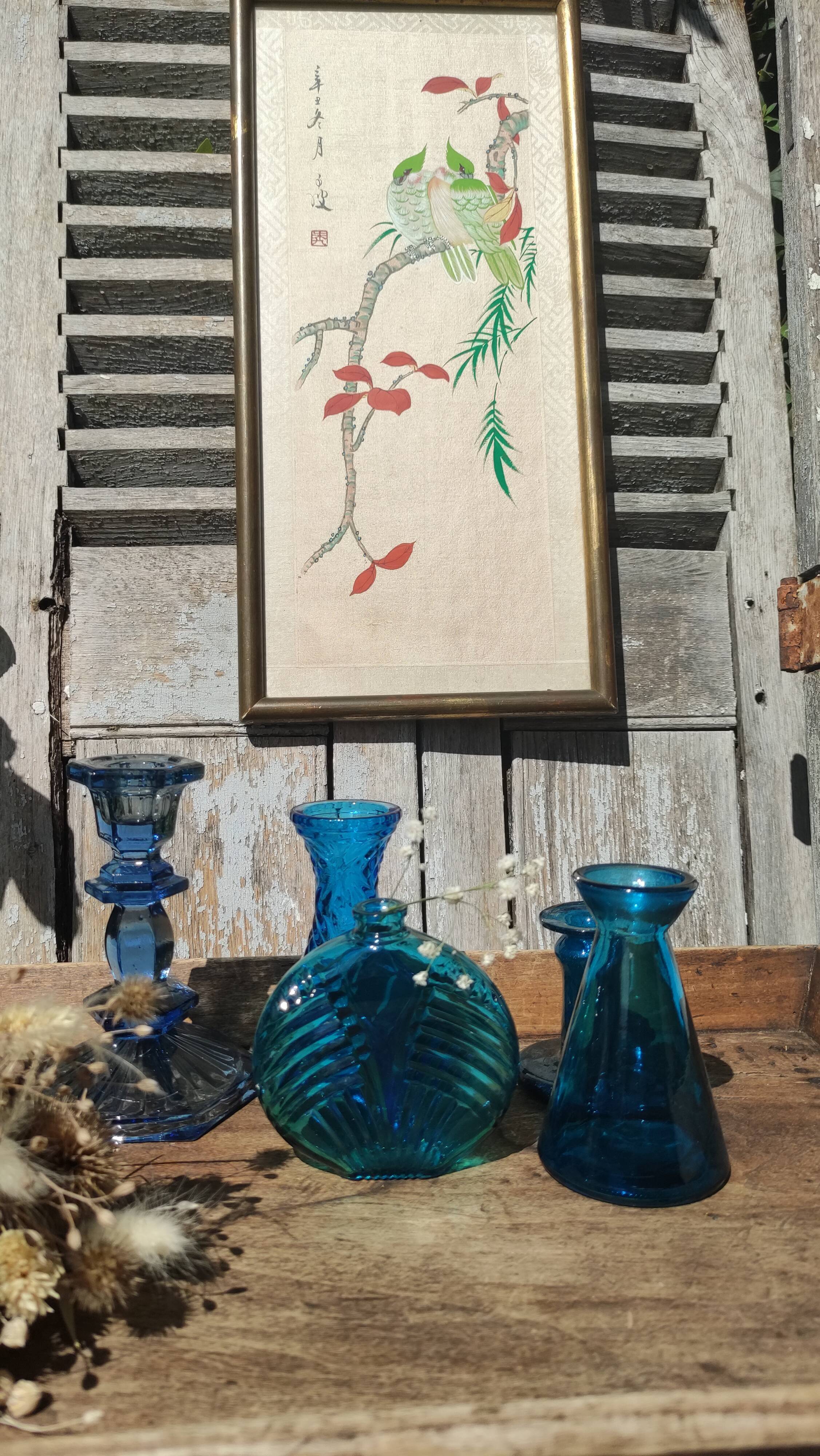 Vases and vintage soliflore blue and turquoise