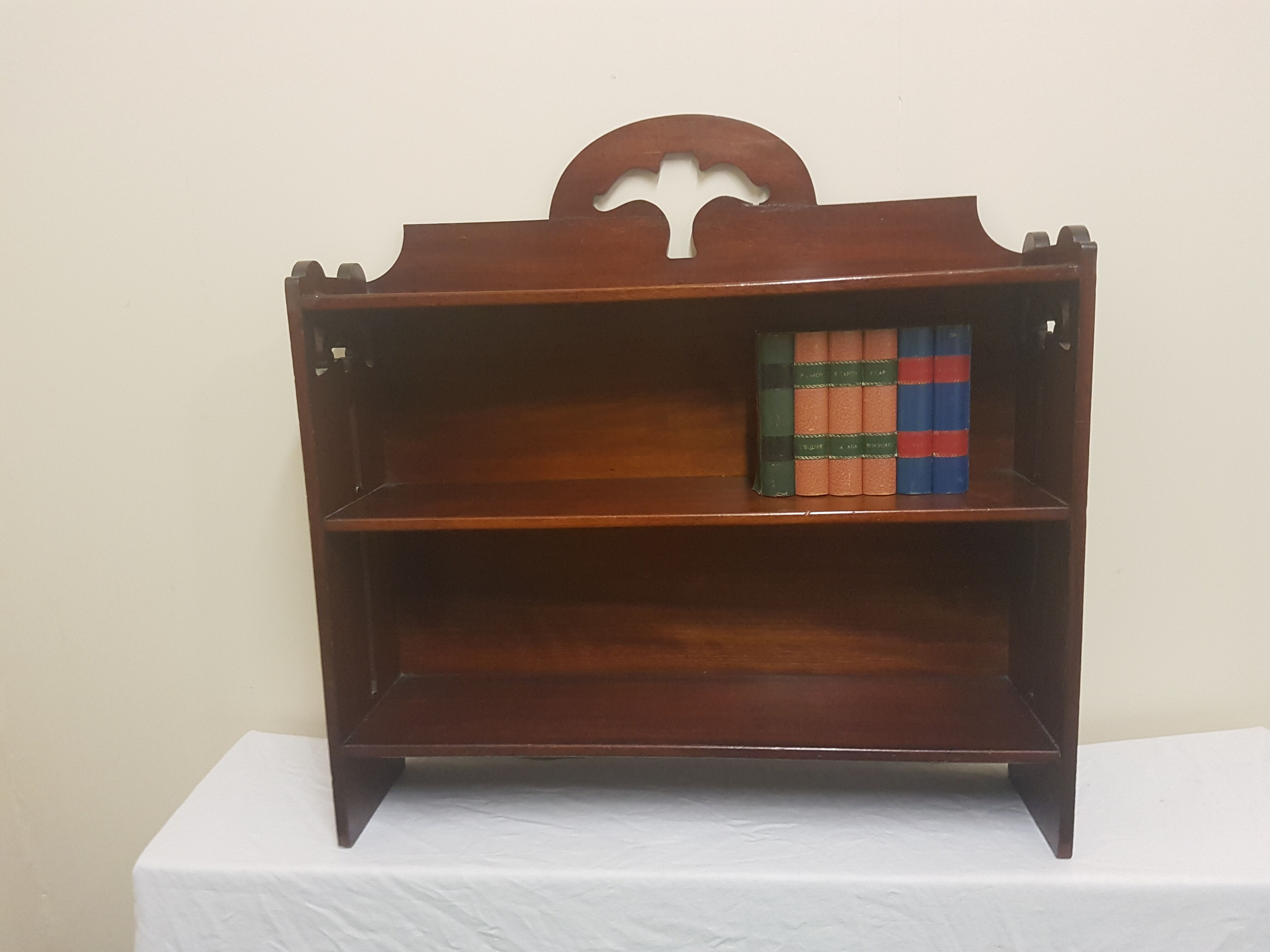 Art nouveau mahogany shelf