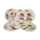 Set of 6 dessert plates in Luneville earthenware, iron earth, polychrome