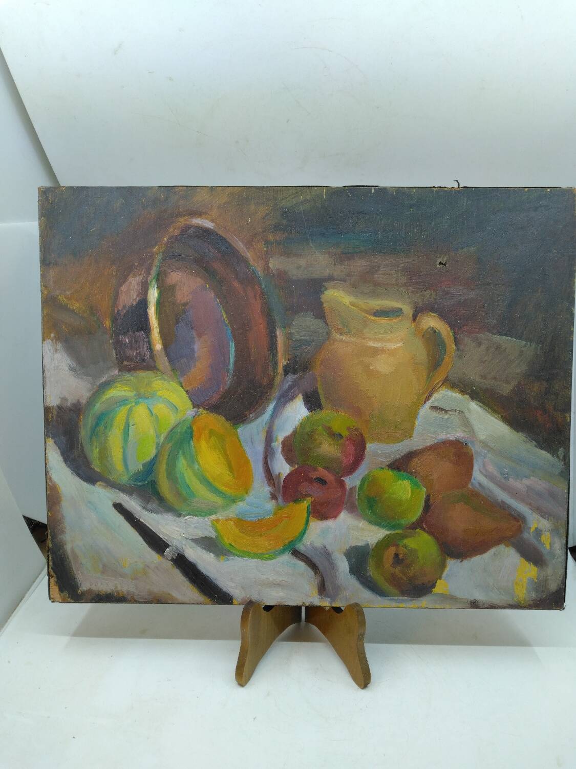 Oil painting on wood still life