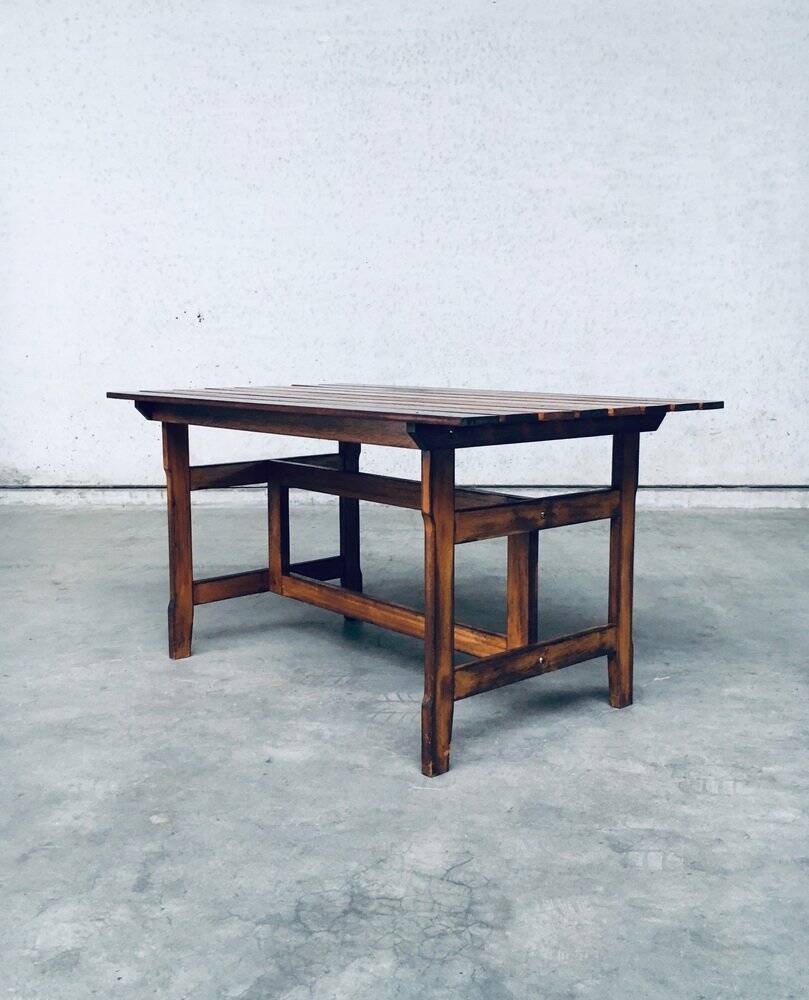 Patinated Wood Garden Table, 1970s