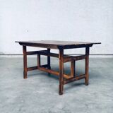 Patinated Wood Garden Table, 1970s