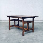 Patinated Wood Garden Table, 1970s