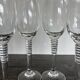 6 Vintage Ribbed Stem Crystal Glasses