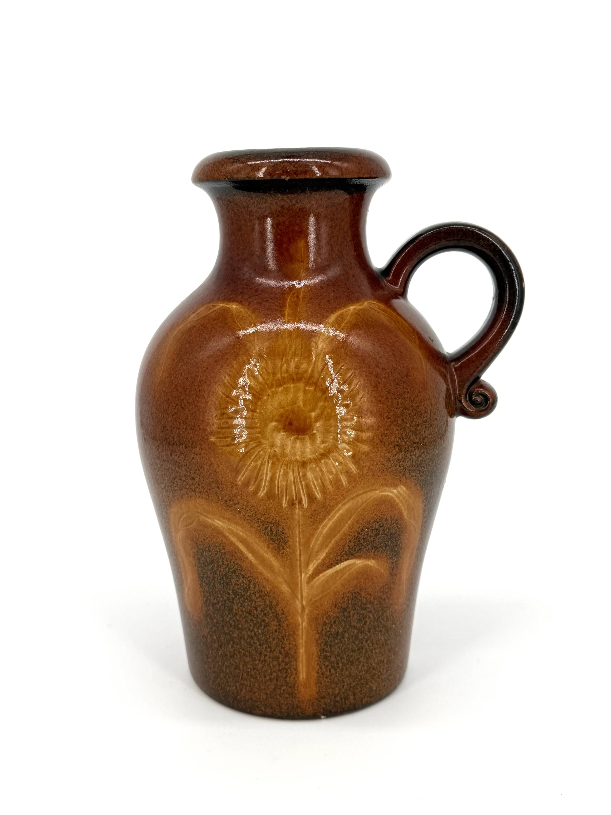 Vase Scheurich 490-25 – grès émaillé ambre