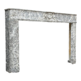 Louis XVI fireplace in gray marble Saint Anne, eighteenth century