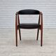 1960s, Danish armchair. Teak wood, black artificial leather.