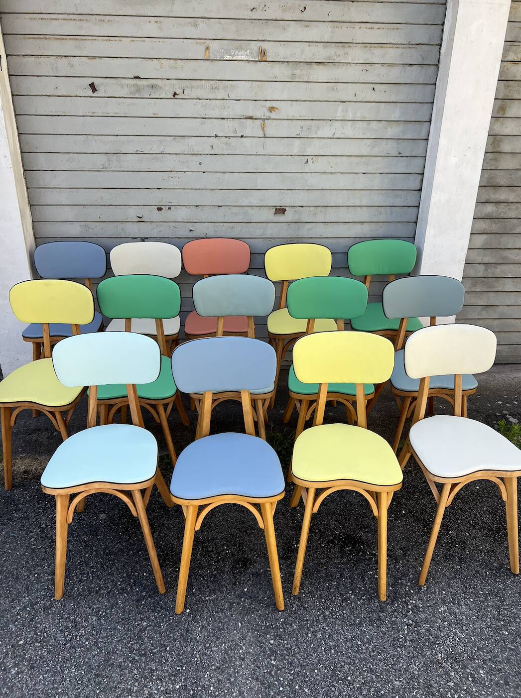 (lot) 14 Heart Compass Multicoloured Chairs