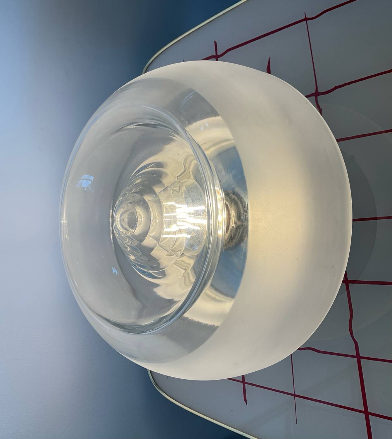 Peill & Putzler Space Age wall lamp in glass and chrome-plated metal