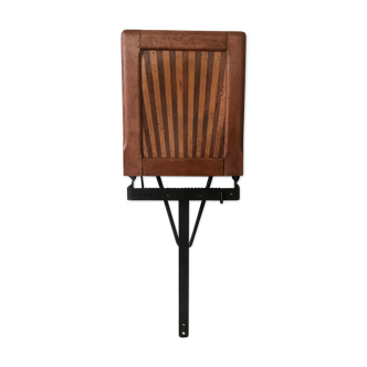 Luterma 1930s theatre strapontin in varnished wood and painted metal