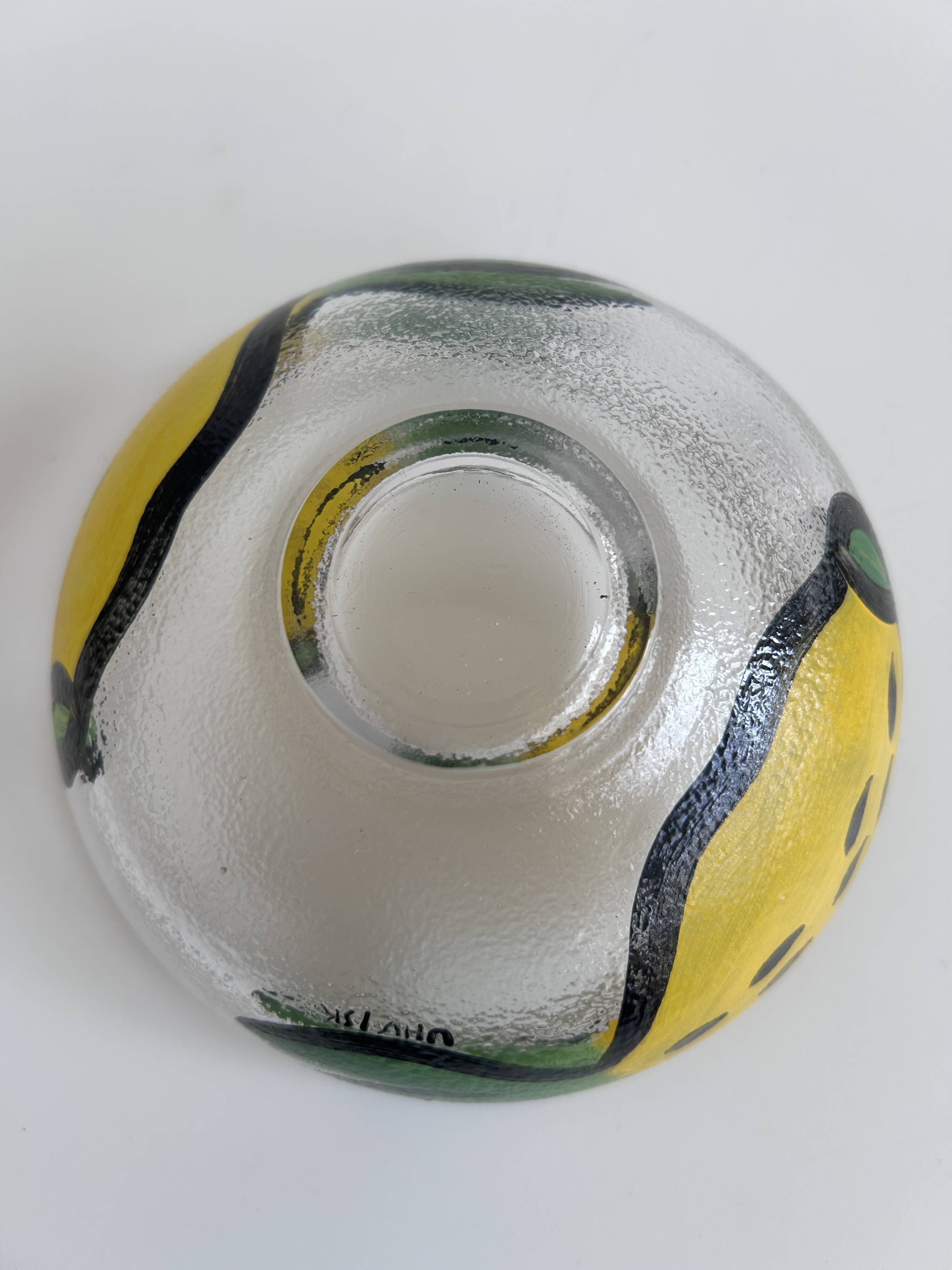 Bowl Kosta Boda by Ulrica Hydman Vallien – hand-painted glass 15 cm
