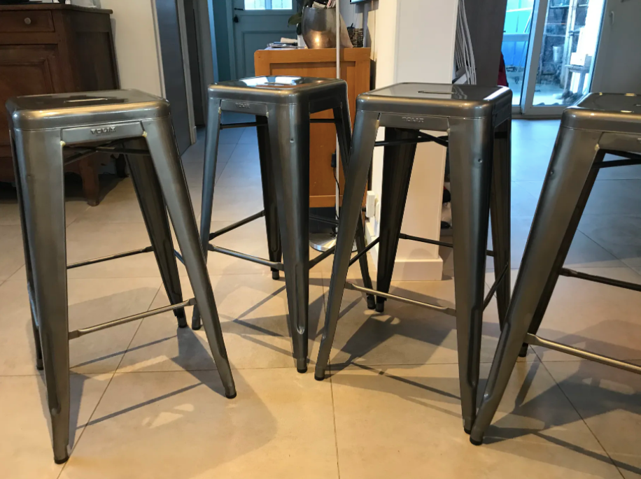 Lot de 6 tabourets de bar Tolix