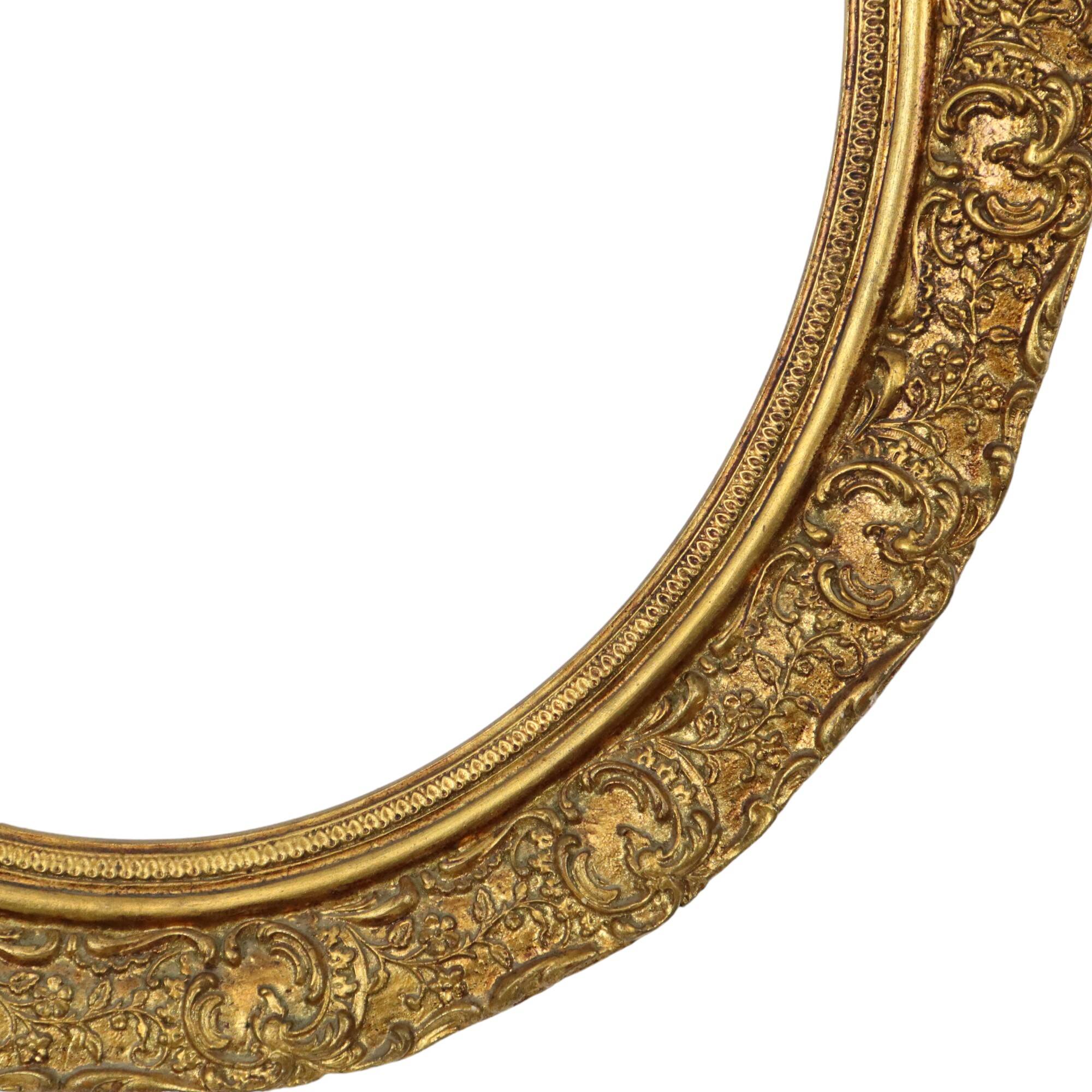 Oval Gold Baroque Frame Classic Rococo Plaster France 58x51cm