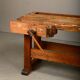 Vintage Wooden Industrial Rustic Carpenter’s Workbench with Two Vises