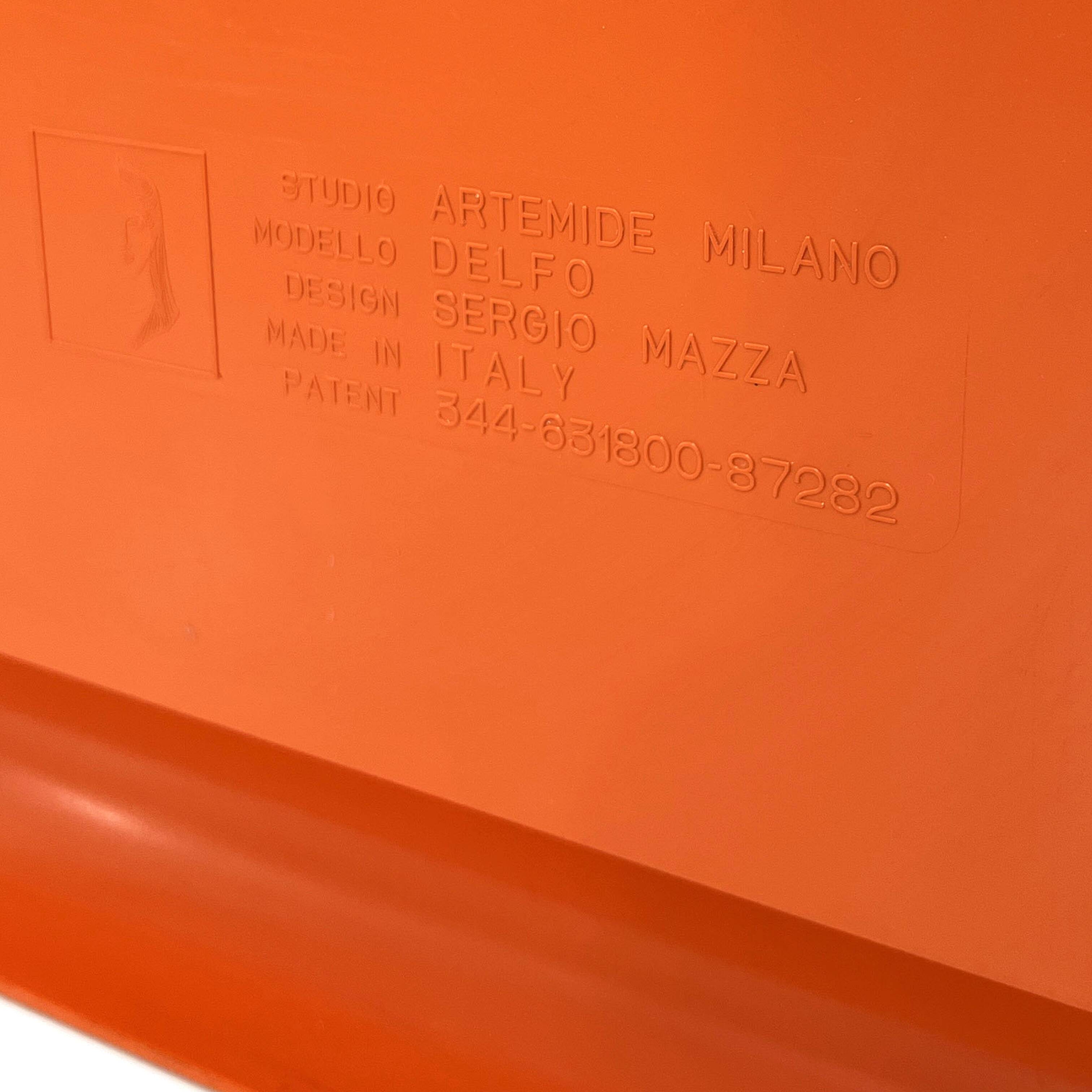 Miroir Delfo Orange par Sergio Mazza pour Artemide, 1960