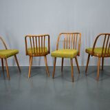 1960s Antonin Suman beech dining chairs, set of 4