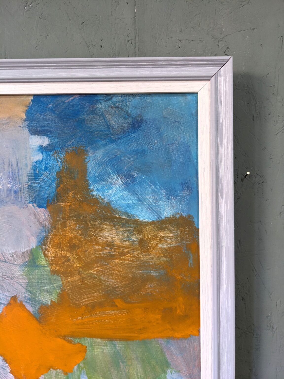 Contemporary "Summer Abstraction" Abstract Seascape by British Artist Ian Mood, Framed Oil Painting