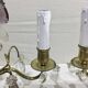 Paire de lampes girandoles en bronze et cristal