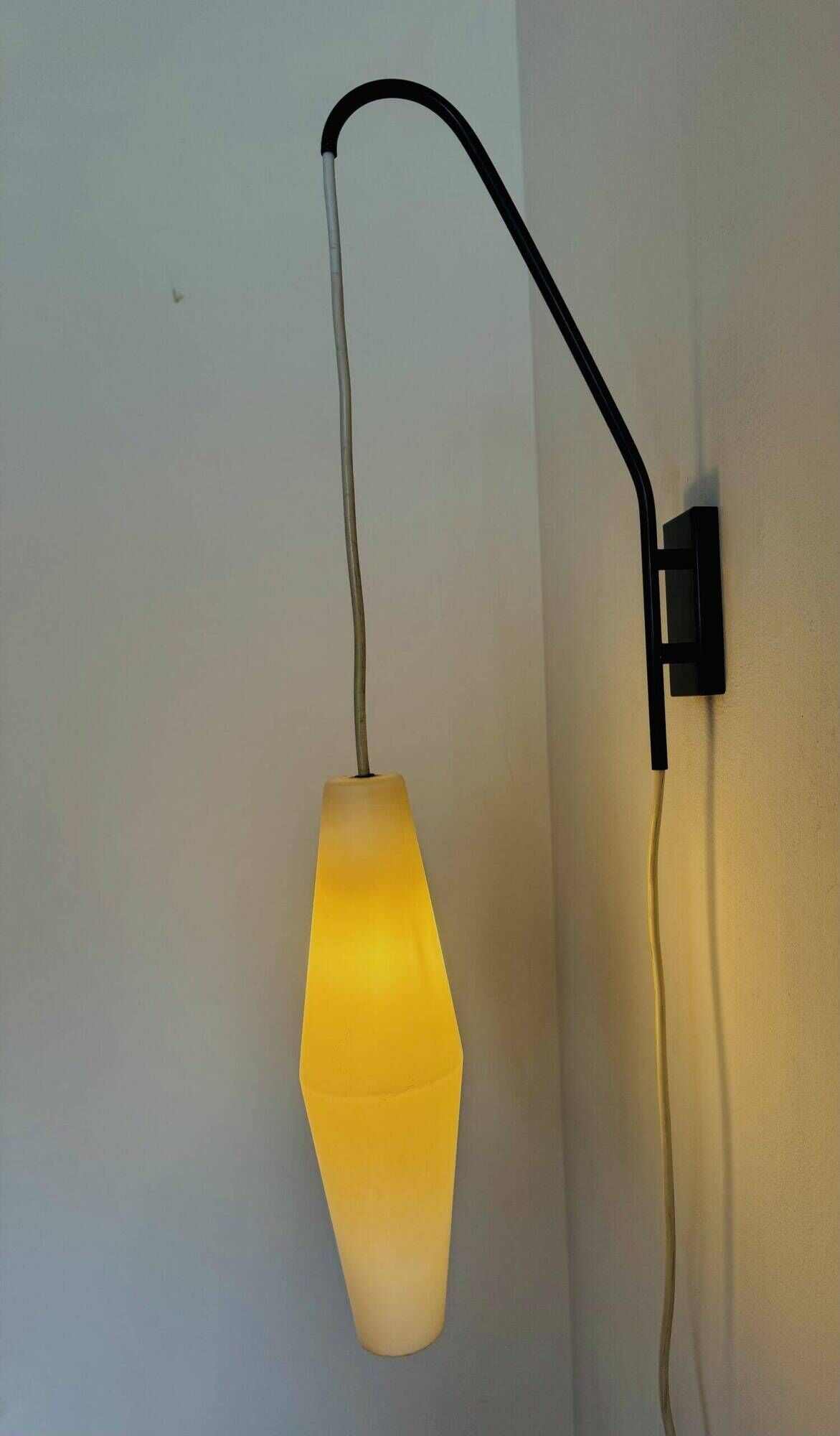 Floating Wall Lamp In Matt Opal Glass By Philips, The Netherlands 1960S