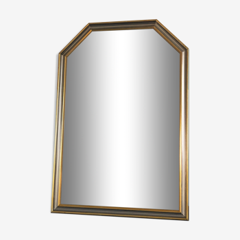 Vintage facet-cut mirror in gold and silver 1970s