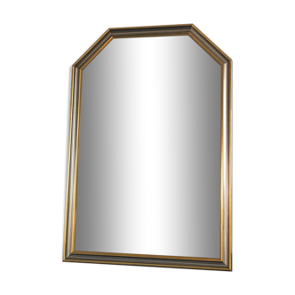 Vintage facet-cut mirror in gold and silver 1970s