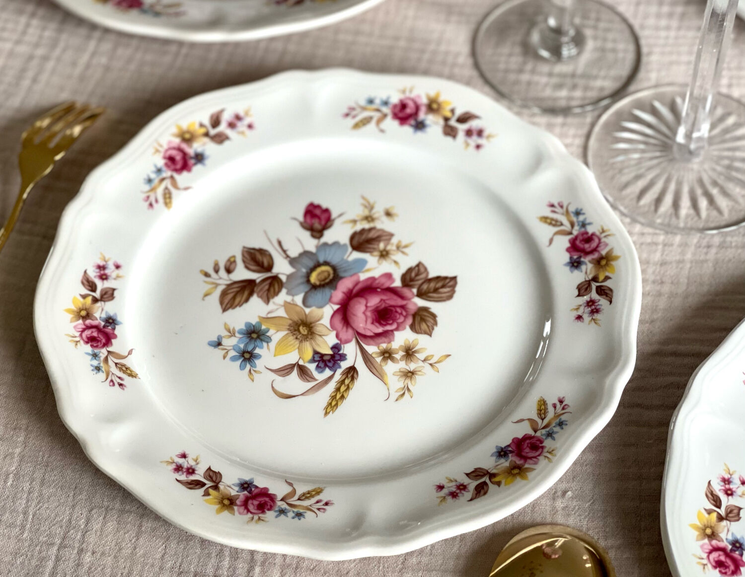 5 dessert plates Orchies Moulin des Loups