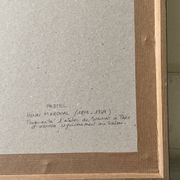 Tableau paysage en pastel sous verre signé Henri Marchal
