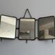 Art Deco 3 Nickel-plated glass covers Table or wall mirror, 1940s, Italy