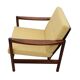 Mid-century walnut armchair in yellow 1960s