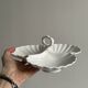 3-compartment white porcelain dish