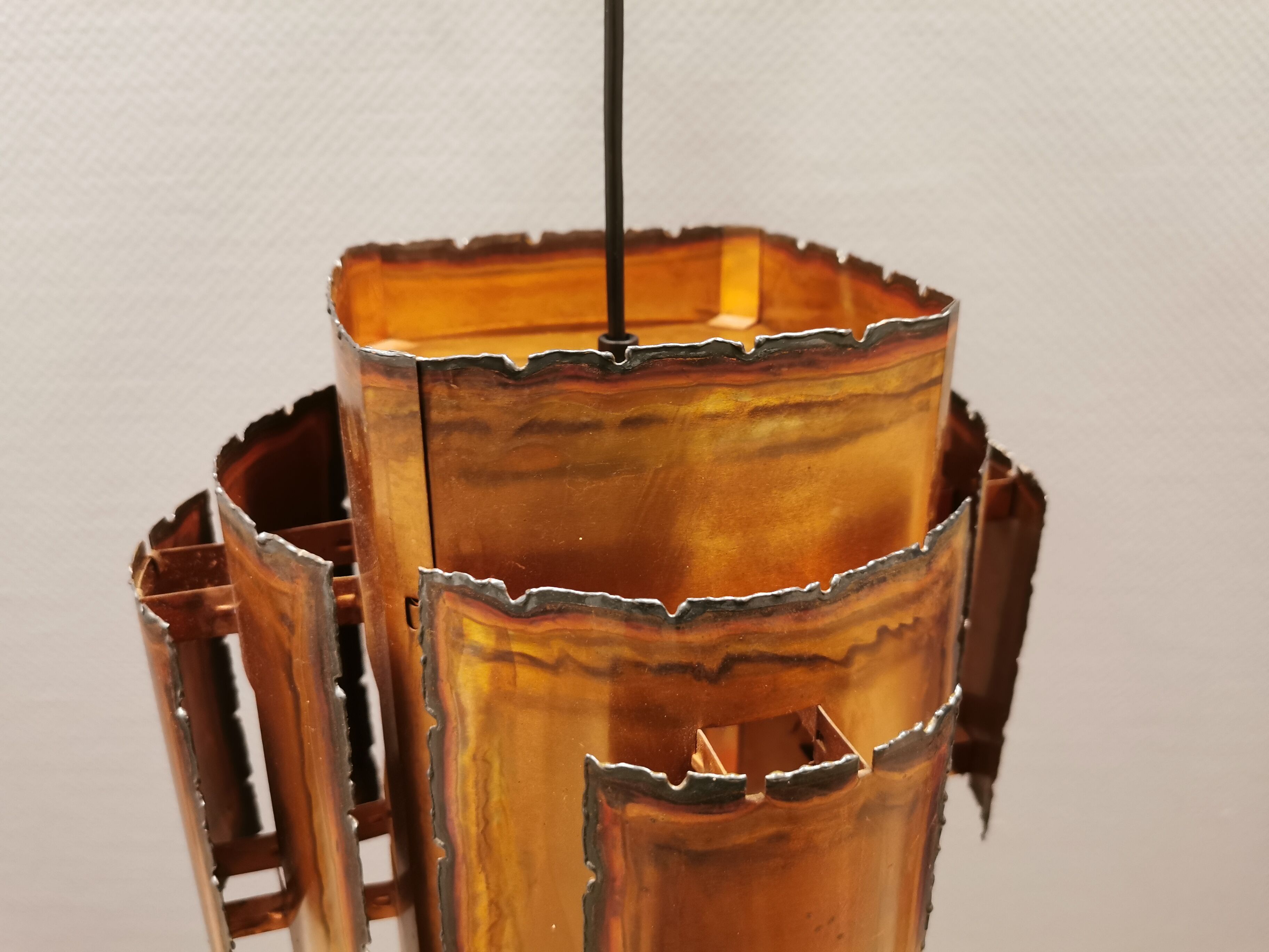 Brutalist hanging lamp, denmark 1960s