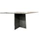 Vintage square dining table in green marble / wabi-sabi table