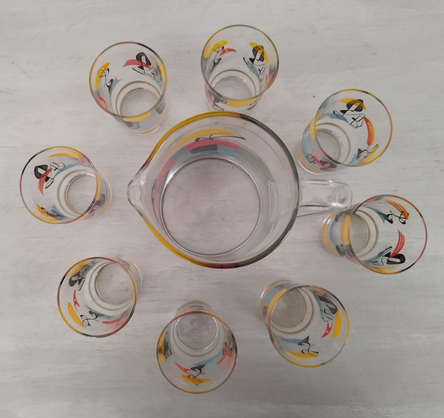Vintage orangeade glass service