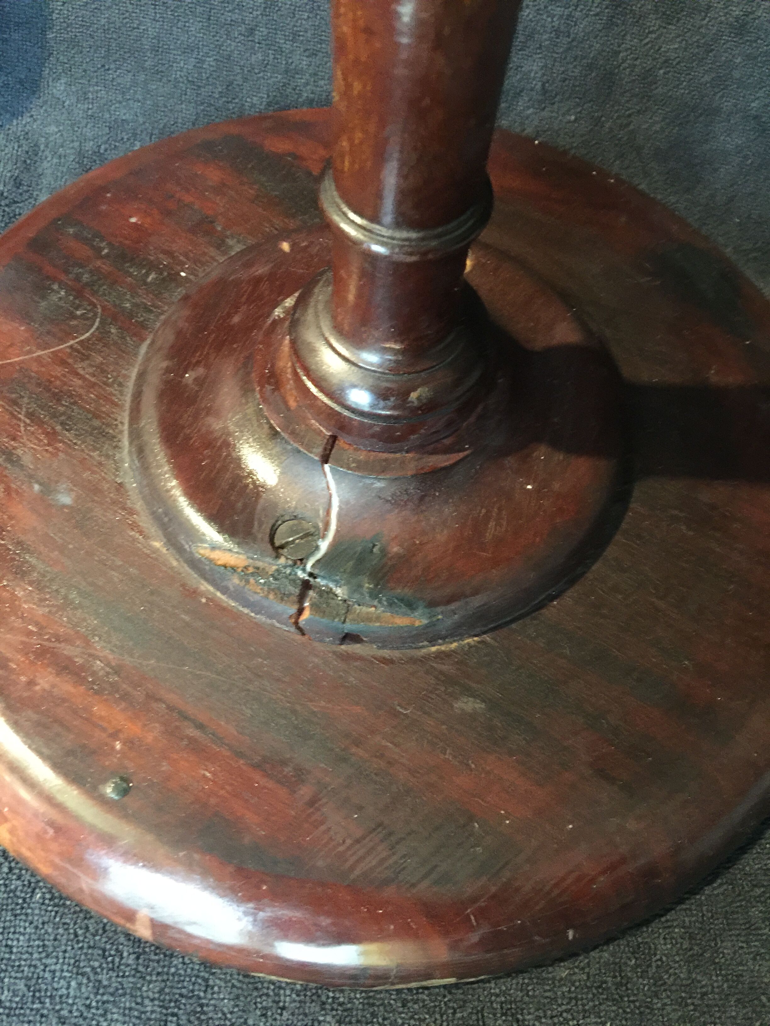 Small 19th-century English mahogany tripod pedestal